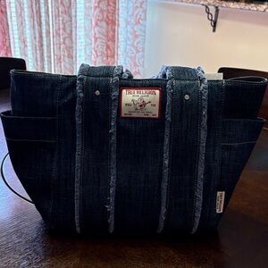 True Religion Dark Denim Duffel Bag